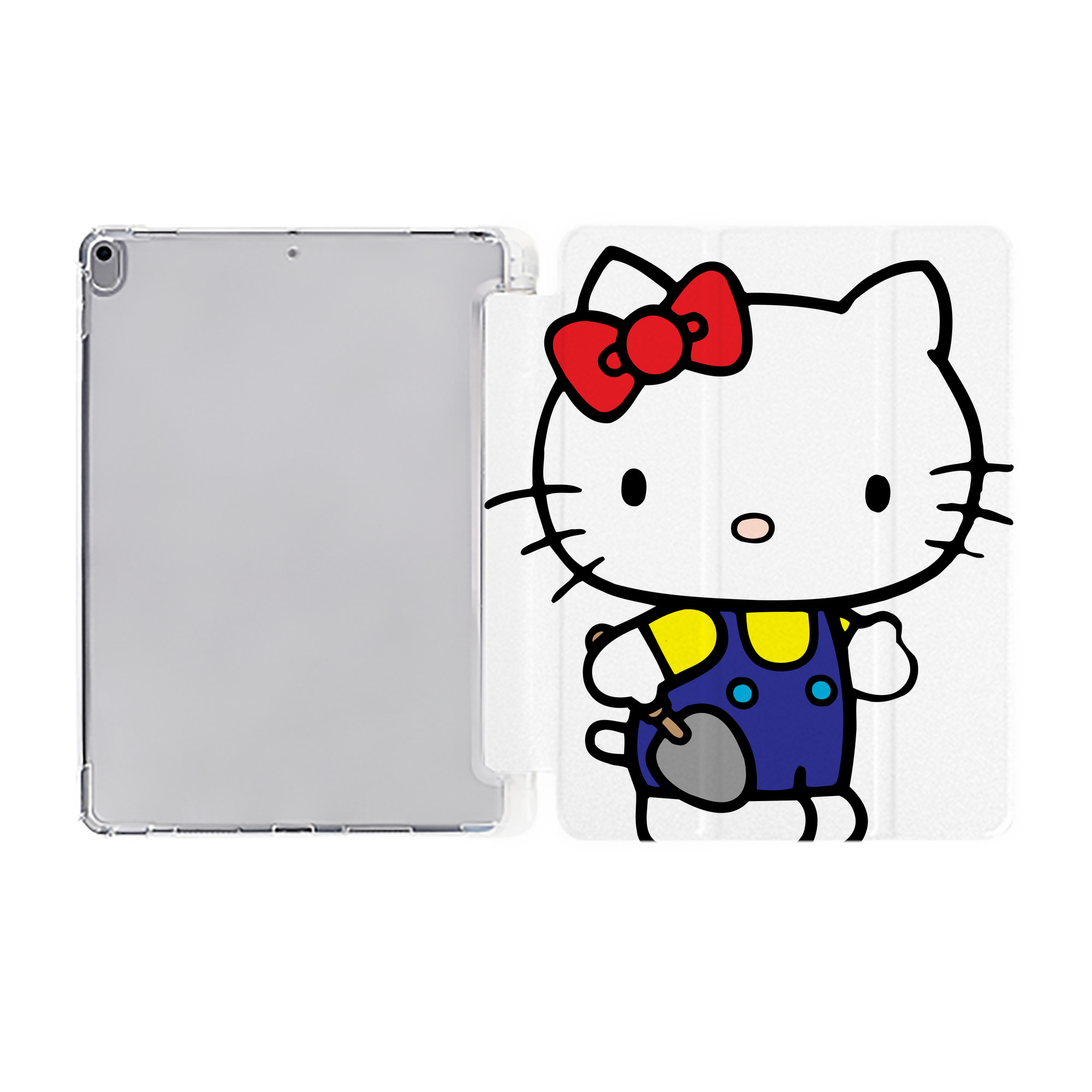 （画像用） Hello Kitty ハローキティ IPad ケース ペン収納付き 三つ折りスタンド PUレザー×シリコン 対応機種9.5/10.5/10.9インチ